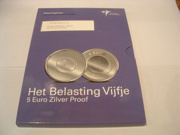 5 Euromunt Nederland 2006 Belastingdienst Proof (afbeelding voor) 5 Euromunt Nederland 2006 Belastingdienst Proof